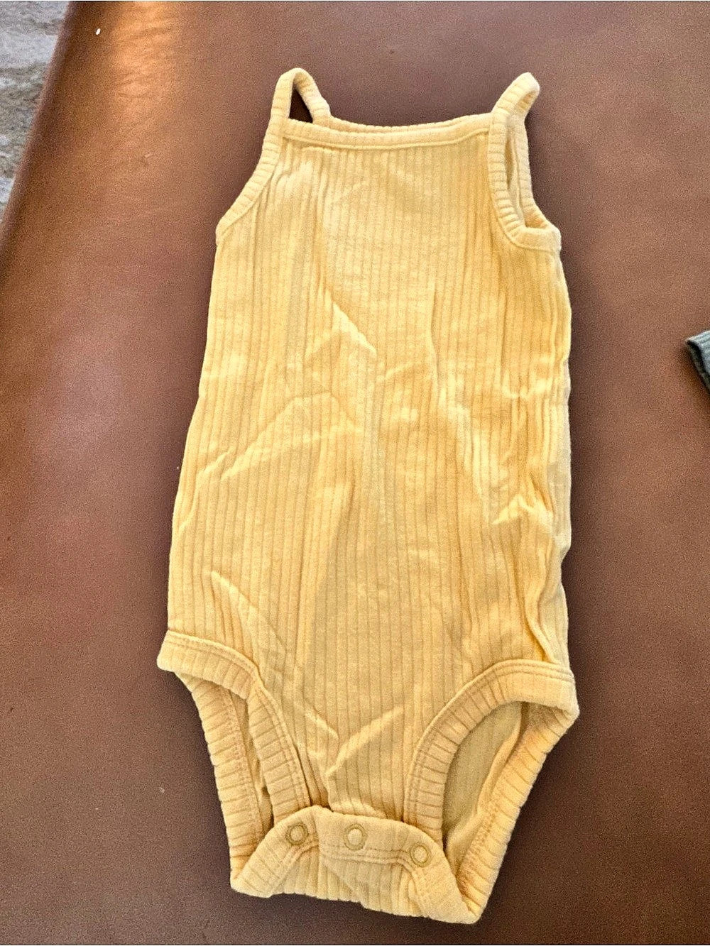 Carter's Ribbed Baby Bodysuit Yellow Size 3-6M
